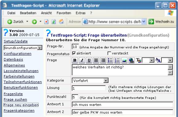 Fragen und Antworten vorgeben Fragen und Antworten vorgeben